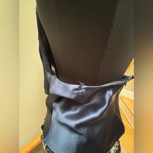 Elegant Navy Blue Vera Wang Halter Dress - Picture 2 of 7